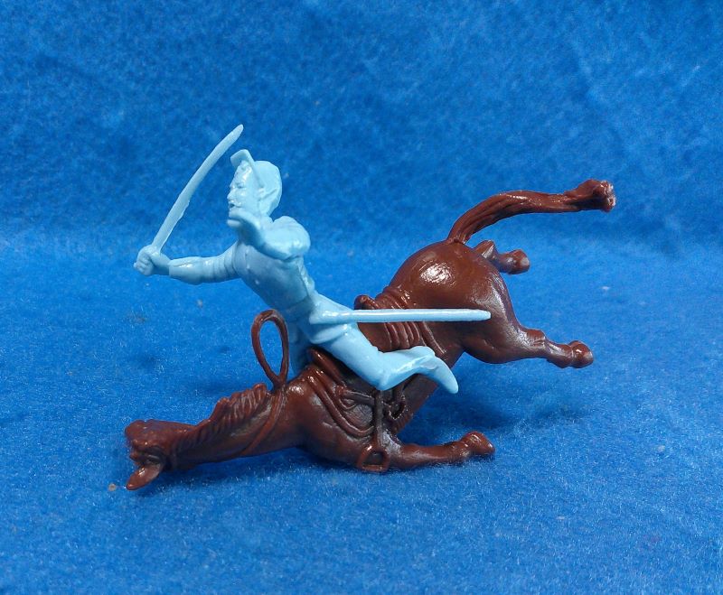 Union Falling Horse and Rider-- rider (light blue), horse color varies   <font color=#CC0000>(54mm) </FONT>